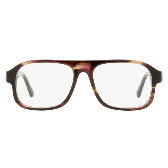 Moncler Rectangular Eyeglasses ML5198 062 Brown Horn 54mm - Picture 2 of 3